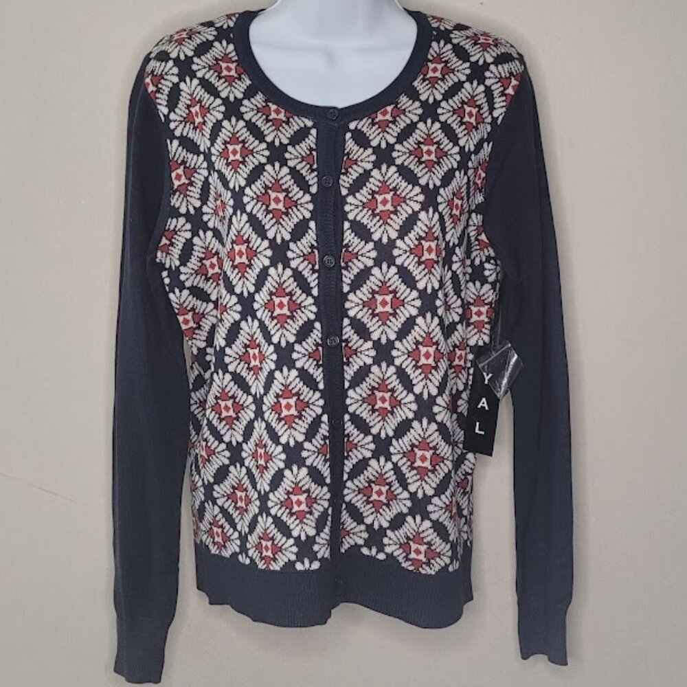 NWT, New with Tags, YAL button-up sweater top, size Large